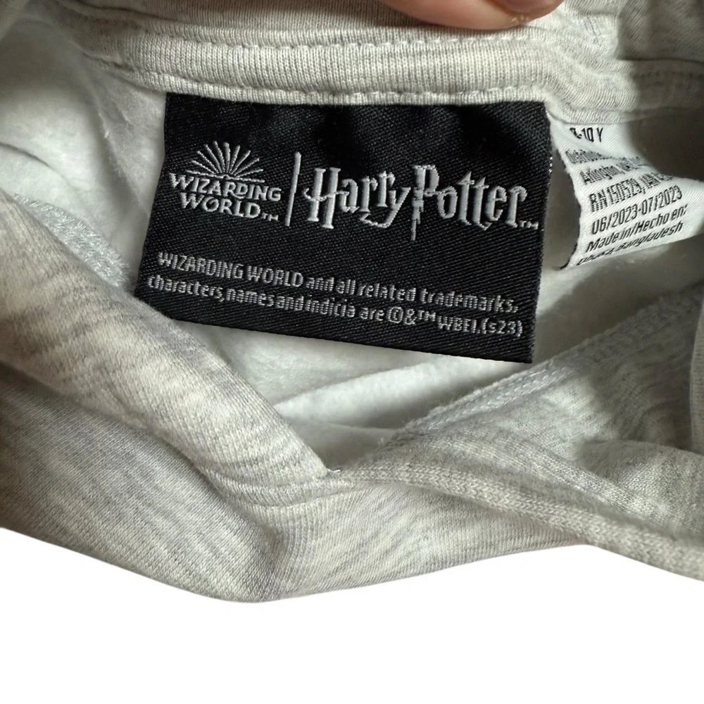 Wizarding World| Harry Potter Gryffindor Kids Hoodie – Light Gray – Size 8–10Y